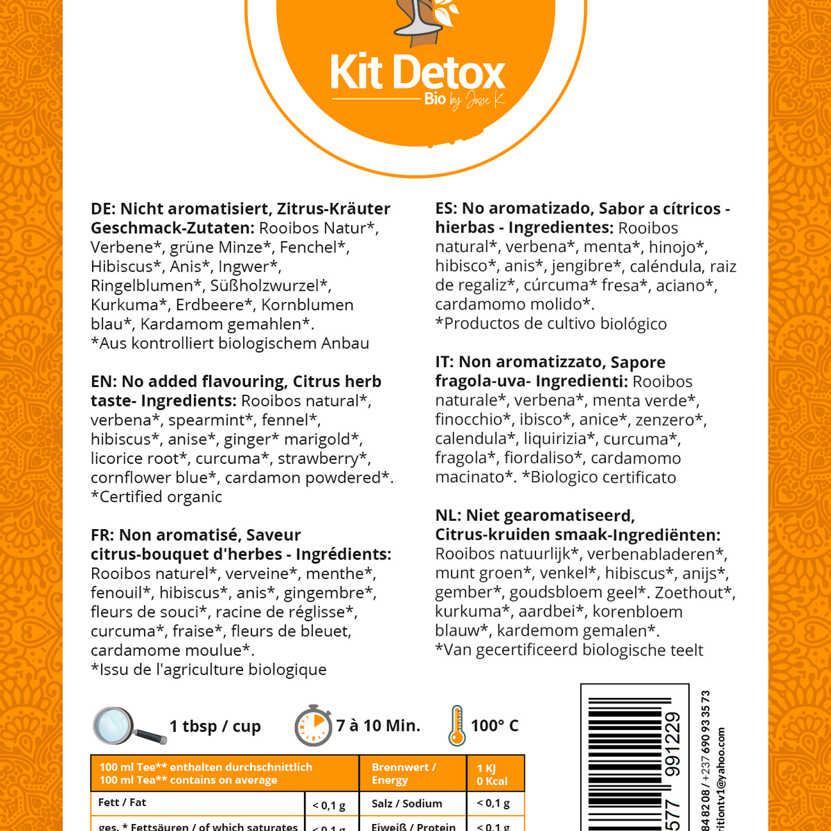 Nutrition tv - KIT DETOX BIO (ventre plat-detox-minceur) by Josie K