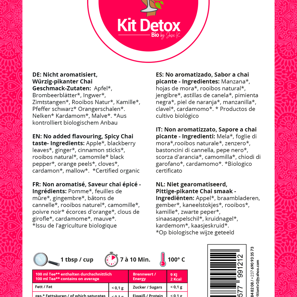Nutrition tv - KIT DETOX BIO (ventre plat-detox-minceur) by Josie K
