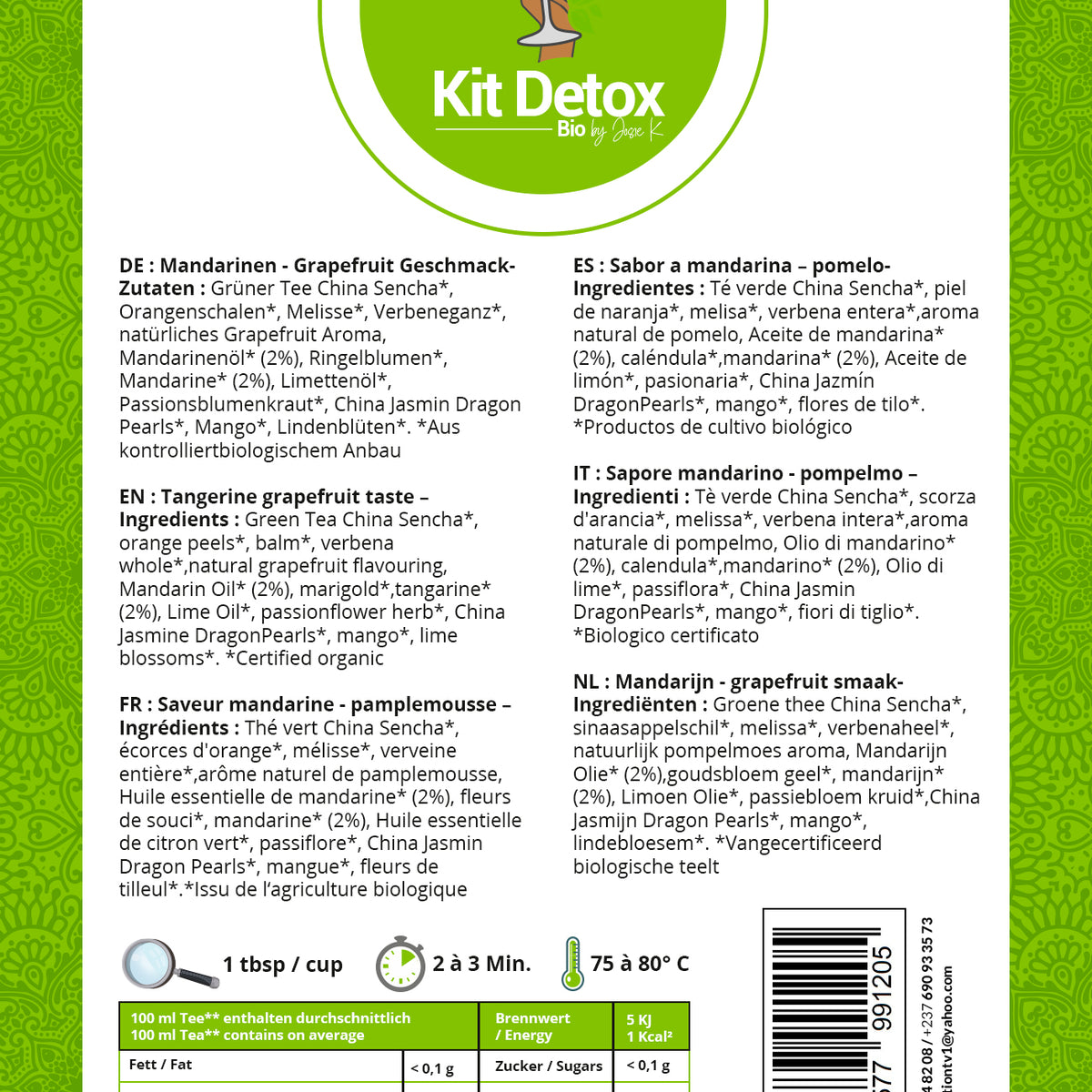 Nutrition tv - KIT DETOX BIO (ventre plat-detox-minceur) by Josie K