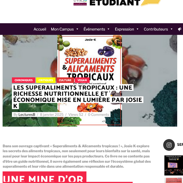 Voici pour vous  ''une mine d’or nutritionnelle  pour une alimentation saine''